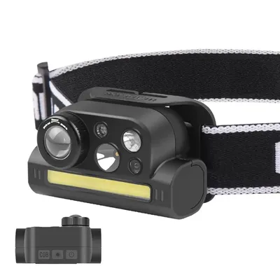 Portable Magnet Sensor Headlamp COB LED Headlamp Type C Charging Headlight Camping Head Lamp Fishing