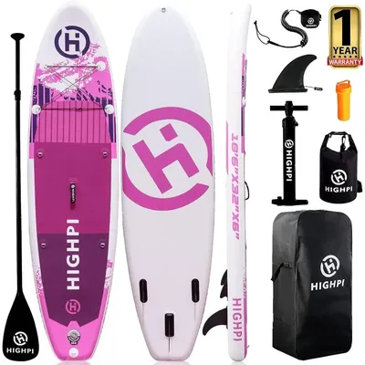 Highpi Inflatable Stand Up Paddle Board 10'6''/11' Premium SUP W Accessories & Backpack, Wide