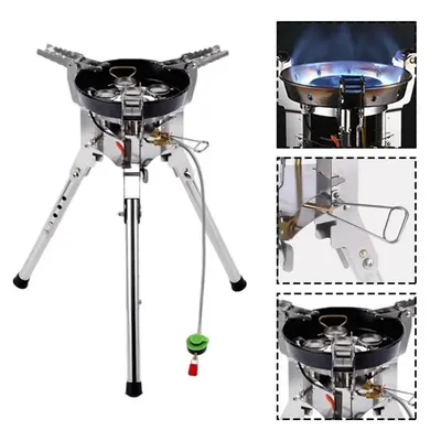 8400W Outdoor Camping Gas Stove Portable Foldable Burner Camping Picnic Windproof Stove Backpacking