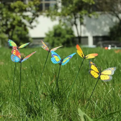 Butterfly Stakes 50/100pcs Garden Butterfly Ornament Waterproof Butterfly Decorations for Indoor