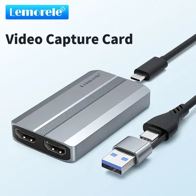 Lemorele AC06 Video Capture Card 4K HDMI-CompatibleInput 4k 30hz Output 4k 30Hz Loop Out for Live