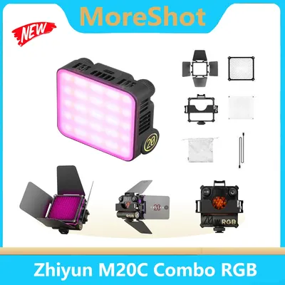 Zhiyun M20C Combo 20W RGB LED Video Camera Light Mini Pocket Fill Light for DSLR, 2500K-10000K