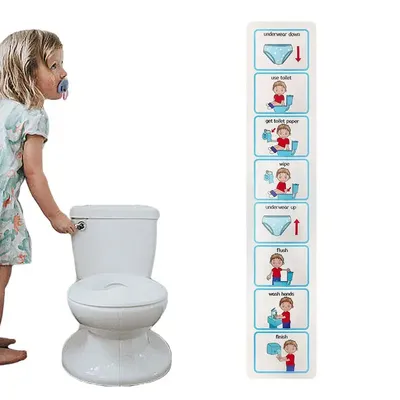 Potty Training Visual Chart Toilet Training Sticker Chart Step-by-Step Visual Schedules For Children