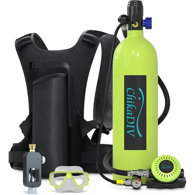 CHIKADIV C700 2L Mini Scuba Diving Tank, Portable Mini Scuba Diving Equipment with 25-30mins Diving