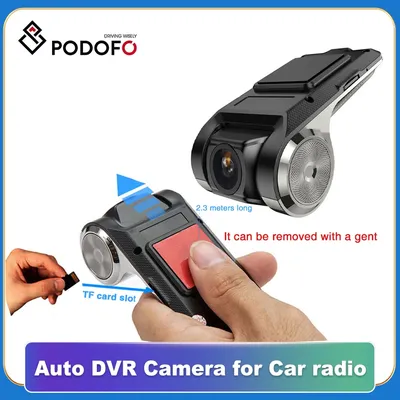 Podofo Android DVR Car Recorder Loop recording 720P Auto Recorder 170 ° Car DVR ADAS Dashcam DVR for