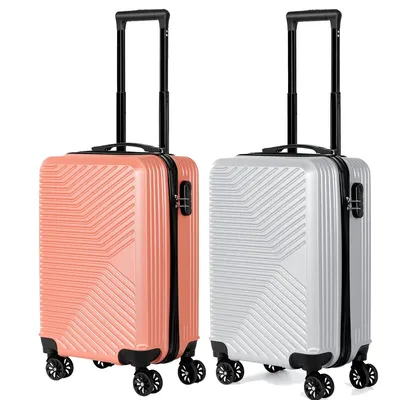 20-Inch Pink Luggage Boarding Abs Suitcase Business Carry on Traveling Luggage Women's Bag With