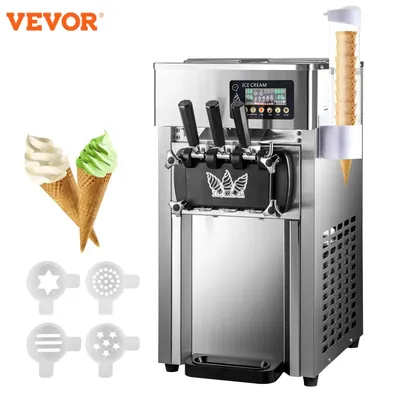 VEVOR Commercial Professional Soft Ice Cream Machine 3 Flavors 18L/H Ice Cream Commercial Soft Serve