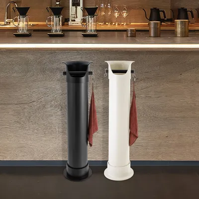 Espresso Coffee Knock Box for Barista Commercial Knock Box with 30 Garbage Bags and Towels
