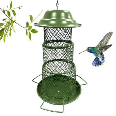 Outdoor Bird Feeder 3-Layer Retractable House Birdfeeder Large Capacity 360 Degree Feeding Bird