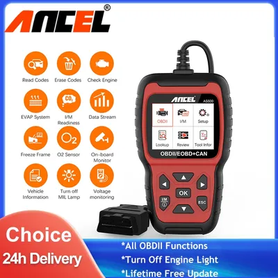 ANCEL AS500 Automotive Code Reader Turn Off MIL Live Data Stream EOBD Diagnostic Tool OBD Auto