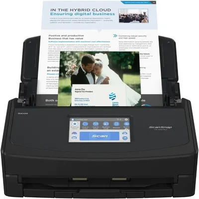 iX1600 Wireless or USB High-Speed Cloud Enabled Document, Photo & Receipt Scanner with Large