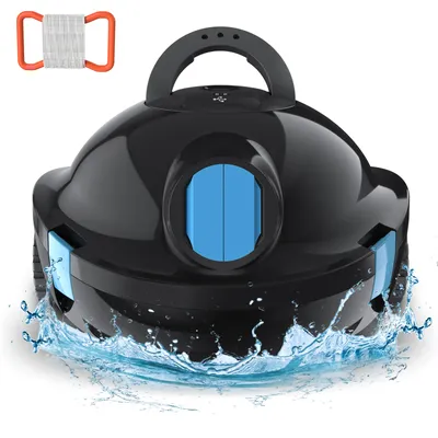 INSE Automatic Cordless Robotic Pool Cleaner,90 Mins Runtime,Self-Parking,for Flat Above/In-Ground