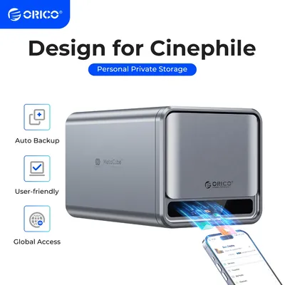 ORICO MetaCube Household Storage Type-C 3.5" HDD/SSD Dual-bay NAS with Automatic Backup Remote Access with Offline BT Download