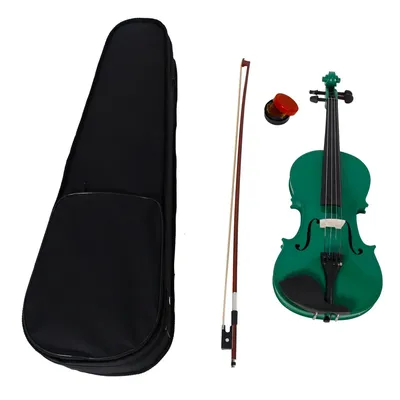 New 4/4 Acoustic Violin Case Bow Rosin Green