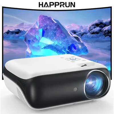 HAPPRUN Projector, native 1080P Bluetooth projector, portable outdoor, full HD mini projector, home