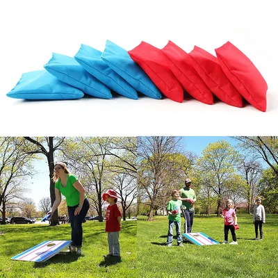 8PCS 10x10cm Cornhole Bean Bags Set Corn Filled Cornhole Cloth Bags Training Equipment For Outdoors