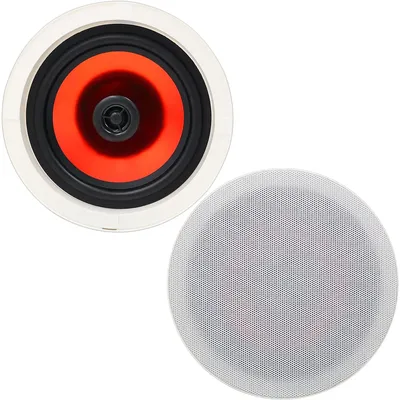 Herdio 6.5” Flush Mount In-Ceiling Speakers 2-Way Passive Speaker System 300 Watts Perfect For Humid