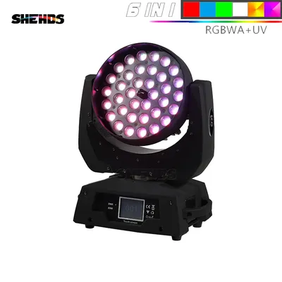 Touch Screen 36x18W RGBWA UV 6in1/LED Wash 7x12W Moving Head Wash Light Projector Perfect For DJ