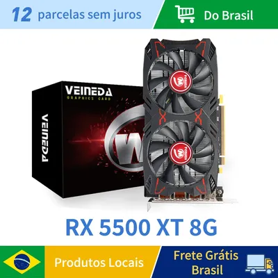 Veineda Graphics Card RX5500XT 8G Gaming 8GB 128Bit GDDR6 PCI-E 4.0×8 GPU Radeon rx5500xt 8gb pc