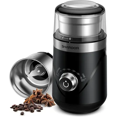 Upgraded Adjustable Coffee Grinder Electric, Herb/Spice Grinder, Espresso Grinder W/1 Removable