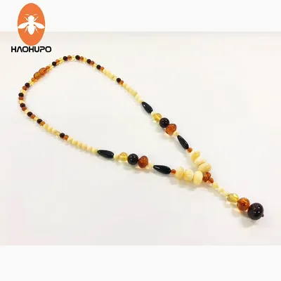 2022 Natural Baltic Amber Multi-Shaped Amber Bead Necklace Handmade Amber Teething Original 50cm