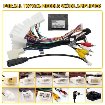 For Toyota AMP Car Stereo Radio Power Harness Cable Wire Adapter Kit JBL AMP Car Android Player