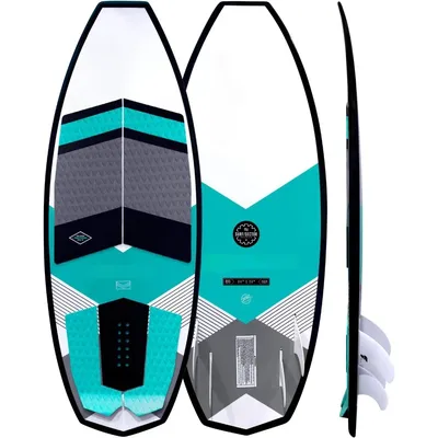 Wakesurf Board -Surf Style Wakesurfer Surfboard Quad Fin Set Included Wakeboard Underwater Scooter