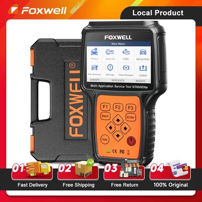 FOXWELL NT650 Elite Car OBD2 Scanner Diagnostic Tools ABS SRS Code Reader EPB TPMS DPF BRT Oil Reset OBD2 Automotive Scanner