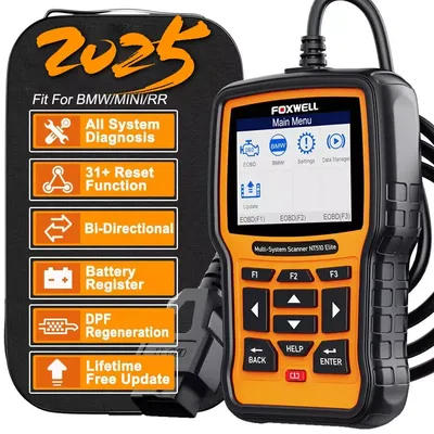 Foxwell NT510 Elite For BMW All System ABS SRS D.PF TPMS OBD2 Diagnostic Scanner OBD2 Automotive Scanner Bi-directional Control