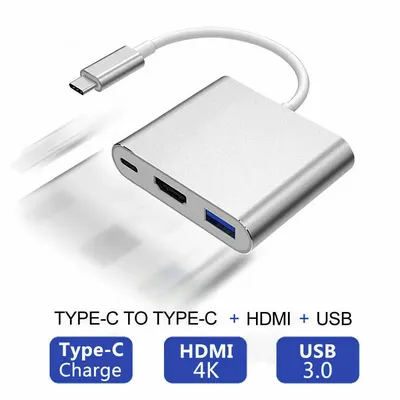 USB C to HDMI Adapter, Type C to 4K HDMI Adapter with 100W PD & USB 3.0 Port Multiport Digital AV