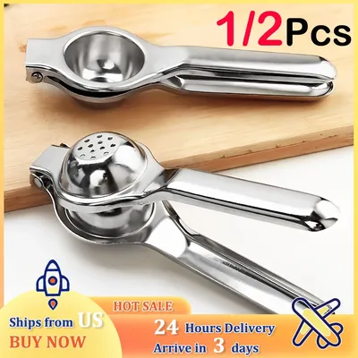 1/2Pcs Lemon Squeezer Stainless Steel Manual Juicer Portable Lemon Clip Fruit Citrus Pressing Tools