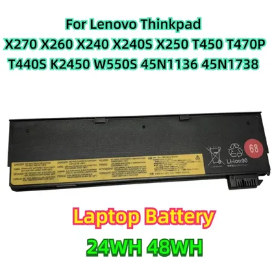 For Lenovo Thinkpad X270 X260 X240 X240S X250 T450 T470P T440S K2450 W550S 45N1136 45N1738 24WH 48WH