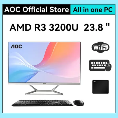 AOC All-in-one Computer 23.8-inch AMD 3200U 16G 512G DDR4 Desktop Gaming Adjustment AIO Home Office