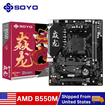 SOYO AMD B550M Gaming Motherboard USB3.1 M.2 Nvme Sata3 DDR4 Dual Channel Supports RYZEN R3 R5 R7