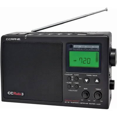 Portable Digital Radio with Bluetooth, 3 Long Range Reception, AM, FM, NOAA Weather Plus Alert,