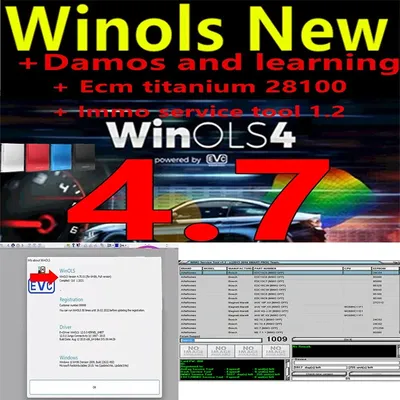 2023 Newest WinOLS 4.7 With Plugins Vmware +Damos +ECM TITANIUM 1.61+ IMMO SERVICE Tool 1.2+ ECU