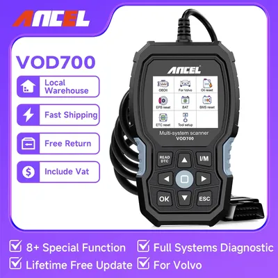 Ancel VOD700 OBD2 Automotive Scanner BMS Reset TPMS Reset D.P.F Reset for Volvo All System Car