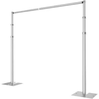 10x10ft Heavy Duty Adjustable Backdrop Frame with Metal Base, Background Holder for Parties