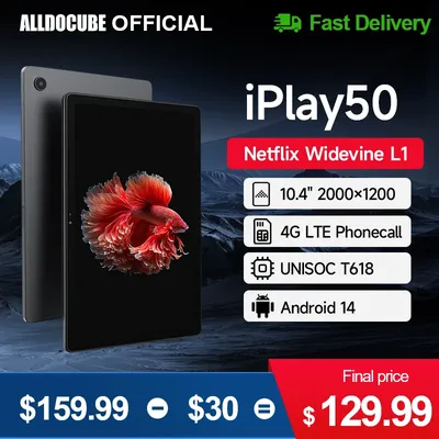 Alldocube iPlay50 2024 10.4 2000*1200 Tablet UNISOC T618 Octa Core Android 14 6GB RAM 128GB ROM