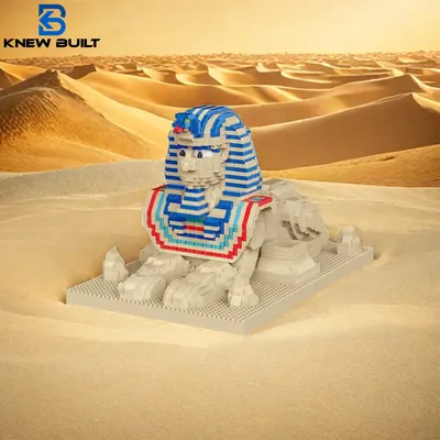 Knew Built Sphinx Model Building Micro Mini Bricks Blocks Set - DIY Egypt Statue Puzzle with Bricks