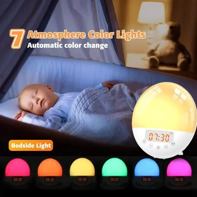 Wifi Voice Control Smart Wake-up Light Alarm Clock Sunrise Natural Light Sleep Atmosphere Sound and