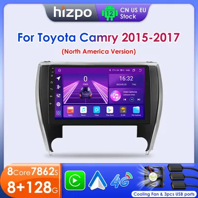 Hizpo Car Radio Android Auto For Toyota Camry 2015-2017 North America Version Carplay Multimedia Video Player Stereo GPS Stereo