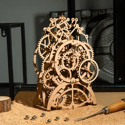 Robotime DIY 3D Wooden Mechanical Puzzle Model Building Kits Laser Cutting Action by Clockwork Gift