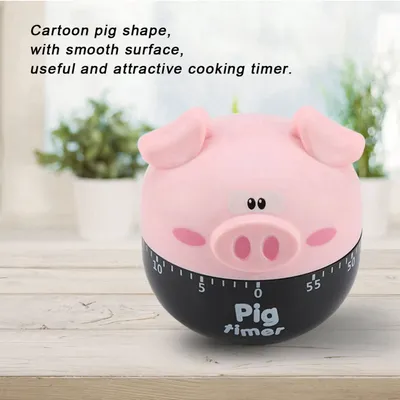 Cute Cartoon Pig Kitchen Timer Mechanical Timers Counters for Cooking Timing