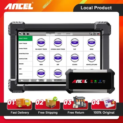 ANCEL X7 HD Heavy Duty Truck Scanner 24V Full System EPB ABS Oil Reset SAS D-P-F Regen TPMS ECU