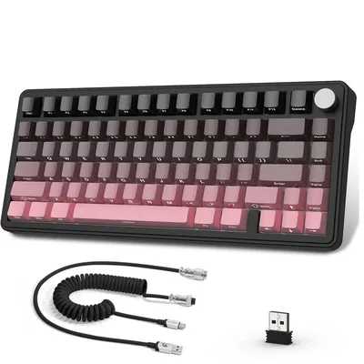 ATTACK SHARK X85 Gasket Mechanical Keyboard,75% Wireless Gaming Keyboard with Knob,5-Layer