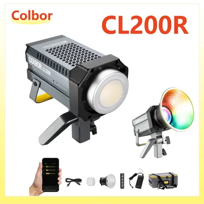 Colbor CL220R 220W RGB LED Video Light,2700K-6500K COB Light with Bowens Mount for Film Photography