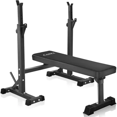 Weight Bench with Squat Rack Workout Bench Adjustable Barbell Rack Stand Strength Training Home Gym