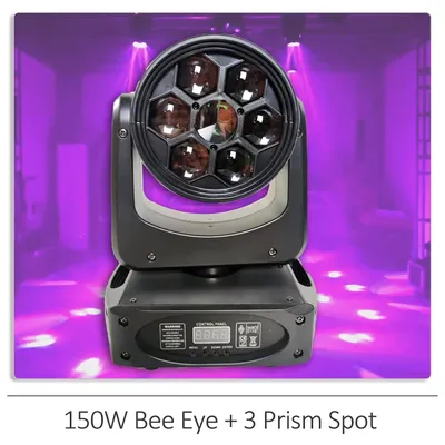 Mini 150W LED Bee Eye + 3 Prism Spot Moving Head Light Dj Dmx Stage Light Effect Lighting Disco Dj