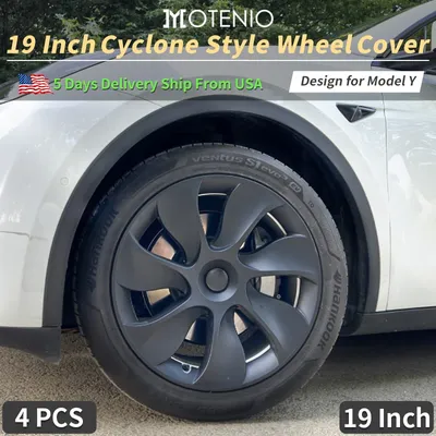 4PCS/Set 19 inch Full Coverage Cyclone Wheel Cover Cap Design for Tesla Model Y（2020-2024）Wheel